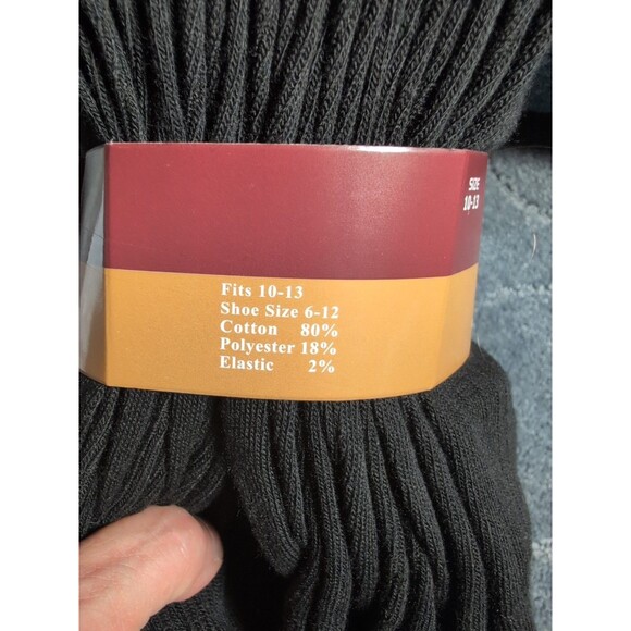 Falari 6 Pairs Men's Black Dress Socks Size 10-13 Rib Solid Crew Shoe Sz 6-12 - Picture 7 of 10